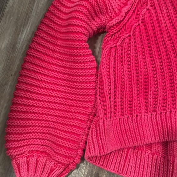 Free People Sweetheart Sweater Candy Blossom Pink Balloon Sleeve Small - Picture 7 of 9